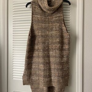 Free People Cozy Brown Sleeveless Sweater